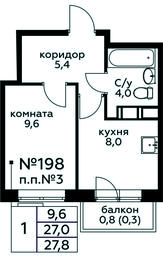 Apartment Sale, 27.8平方米 at Tsvetochnye Poliany, kvartal № 23, Filimonkovskoye Municipal Formation, Moscow, Russia #3 Apartment Sale, 27.8平方米 at Tsvetochnye Poliany, kvartal № 23, Filimonkovskoye Municipal Formation, Moscow, Russia #3