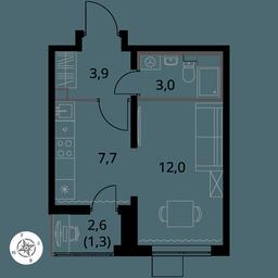 Apartment Sale, 27.9 sq. m. at Pervy Yuzhny, zhiloy kompleks Pervy Yuzhny, Leninskiy City District, Moscow Region, Russia #3
