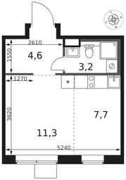 Apartment Sale, 26.8平方米 at 1 Himkinskij, zhiloy kompleks 1-y Khimkinskiy, kvartal Mezhdunarodny, mikrorayon Klyazma-Starbeyevo, Khimki, Moscow Region, Russia #2 Apartment Sale, 26.8平方米 at 1 Himkinskij, zhiloy kompleks 1-y Khimkinskiy, kvartal Mezhdunarodny, mikrorayon Klyazma-Starbeyevo, Khimki, Moscow Region, Russia #2