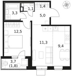 2-BD Apartment Sale, 45.8 sq. m. at 1 Himkinskij, zhiloy kompleks 1-y Khimkinskiy, kvartal Mezhdunarodny, mikrorayon Klyazma-Starbeyevo, Khimki, Moscow Region, Russia #3 2-BD Apartment Sale, 45.8 sq. m. at 1 Himkinskij, zhiloy kompleks 1-y Khimkinskiy, kvartal Mezhdunarodny, mikrorayon Klyazma-Starbeyevo, Khimki, Moscow Region, Russia #3