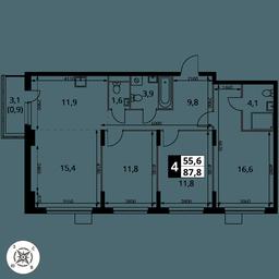 Продажа 4-комн. квартиры, 87,8 м² в ЖК «Первый Донской», жилой микрорайон Сапроново, деревня Сапроново, Ленинский городской округ, Московская область, Россия #2 Продажа 4-комн. квартиры, 87,8 м² в ЖК «Первый Донской», жилой микрорайон Сапроново, деревня Сапроново, Ленинский городской округ, Московская область, Россия #2