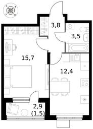 Продажа 1-комн. квартиры, 36,9 м² в ЖК «Первый Донской», жилой микрорайон Сапроново, деревня Сапроново, Ленинский городской округ, Московская область, Россия #3