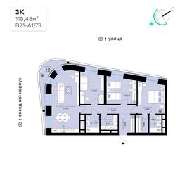 3-BD Apartment Sale, 119.48 sq. m. at SberCity, zhiloy kompleks Sbersiti, Rublyovo-Arkhangelskoye Microdistrict, Moscow, Russia #4