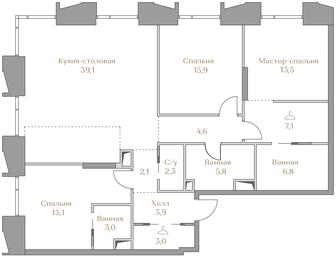 3-BD Apartment Sale, 122.2 sq. m. at Luzhniki Collection, Luzhnetskaya Embankment, 2/4с17, Moscow, Russia #2 3-BD Apartment Sale, 122.2 sq. m. at Luzhniki Collection, Luzhnetskaya Embankment, 2/4с17, Moscow, Russia #2
