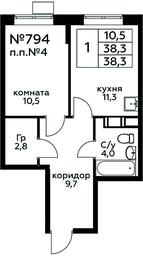 Apartment Sale, 38.3平方米 at Tsvetochnye Poliany, kvartal № 23, Filimonkovskoye Municipal Formation, Moscow, Russia #2 Apartment Sale, 38.3平方米 at Tsvetochnye Poliany, kvartal № 23, Filimonkovskoye Municipal Formation, Moscow, Russia #2