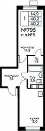 Apartment Sale, 40.2平方米 at Tsvetochnye Poliany, kvartal № 23, Filimonkovskoye Municipal Formation, Moscow, Russia #2 Apartment Sale, 40.2平方米 at Tsvetochnye Poliany, kvartal № 23, Filimonkovskoye Municipal Formation, Moscow, Russia #2