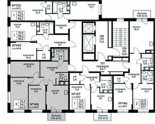 2-BD Apartment Sale, 64.9平方米 at Tsvetochnye Poliany, kvartal № 23, Filimonkovskoye Municipal Formation, Moscow, Russia #4