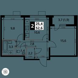 2-BD Apartment Sale, 52.5 sq. m. at Pervy Sheremetevskij, Komsomolskaya Street, 16, Khimki, Moscow Region, Russia #2 2-BD Apartment Sale, 52.5 sq. m. at Pervy Sheremetevskij, Komsomolskaya Street, 16, Khimki, Moscow Region, Russia #2