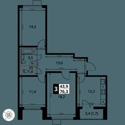 Продажа 3-комн. квартиры, 76,3 м² в ЖК «Первый Шереметьевский», Комсомольская улица, 16, Химки, Московская область, Россия #2 Продажа 3-комн. квартиры, 76,3 м² в ЖК «Первый Шереметьевский», Комсомольская улица, 16, Химки, Московская область, Россия #2