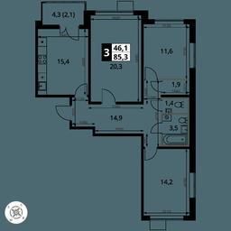 Продажа 3-комн. квартиры, 85,3 м² в ЖК «Первый Шереметьевский», Комсомольская улица, 16, Химки, Московская область, Россия #2 Продажа 3-комн. квартиры, 85,3 м² в ЖК «Первый Шереметьевский», Комсомольская улица, 16, Химки, Московская область, Россия #2