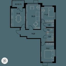 Продажа 3-комн. квартиры, 85,3 м² в ЖК «Первый Шереметьевский», Комсомольская улица, 16, Химки, Московская область, Россия #3 Продажа 3-комн. квартиры, 85,3 м² в ЖК «Первый Шереметьевский», Комсомольская улица, 16, Химки, Московская область, Россия #3