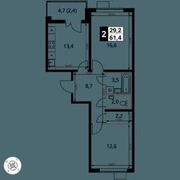 Продажа 2-комн. квартиры, 61,4 м² в ЖК «Первый Шереметьевский», Комсомольская улица, 16, Химки, Московская область, Россия #2 Продажа 2-комн. квартиры, 61,4 м² в ЖК «Первый Шереметьевский», Комсомольская улица, 16, Химки, Московская область, Россия #2