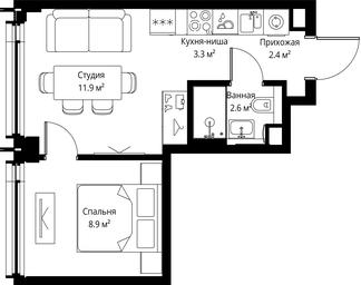 1-BD Apartment Sale, 29.1 sq. m. at Symphony 34, 2nd Khutorskaya Street, 38А, Moscow, Russia #3