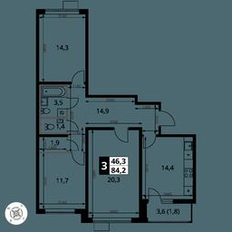 Продажа 3-комн. квартиры, 84,2 м² в ЖК «Первый Шереметьевский», Комсомольская улица, 16, Химки, Московская область, Россия #4