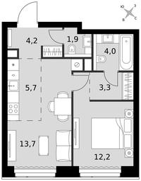 2-BD Apartment Sale, 45 sq. m. at Amber City, 3rd Khoroshyovsky Drive, 3А, Moscow, Russia #3