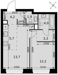 2-BD Apartment Sale, 45 sq. m. at Amber City, 3rd Khoroshyovsky Drive, 3А, Moscow, Russia #4