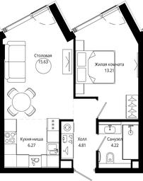 1-BD Apartment Sale, 44.09平方米 at Mod, 4th Maryinoy Roschi Street, 12с9, Moscow, Russia #3 1-BD Apartment Sale, 44.09平方米 at Mod, 4th Maryinoy Roschi Street, 12с9, Moscow, Russia #3