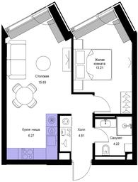 1-BD Apartment Sale, 44.09平方米 at Mod, 4th Maryinoy Roschi Street, 12с9, Moscow, Russia #2 1-BD Apartment Sale, 44.09平方米 at Mod, 4th Maryinoy Roschi Street, 12с9, Moscow, Russia #2