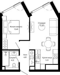 1-BD Apartment Sale, 43.19 sq. m. at Mod, 4th Maryinoy Roschi Street, 12с9, Moscow, Russia #3 1-BD Apartment Sale, 43.19 sq. m. at Mod, 4th Maryinoy Roschi Street, 12с9, Moscow, Russia #3