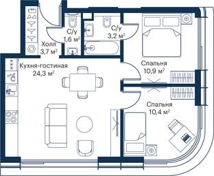 Продажа 2-комн. квартиры, 54,11 м² в ЖК «Сити Бэй (City Bay)», Волоколамское шоссе, 95с3, Москва, Россия #2 Продажа 2-комн. квартиры, 54,11 м² в ЖК «Сити Бэй (City Bay)», Волоколамское шоссе, 95с3, Москва, Россия #2