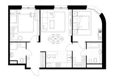 2-BD Apartment Sale, 71.9 sq. m. at Rezidentsii Skolkovo, Kashtanovaya ulitsa, 1, rabochiy posyolok Zarechye, Odintsovskiy City District, Moscow Region, Russia #4