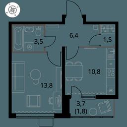 1-BD Apartment Sale, 37.8 sq. m. at Pervy Yuzhny, zhiloy kompleks Pervy Yuzhny, Leninskiy City District, Moscow Region, Russia #3