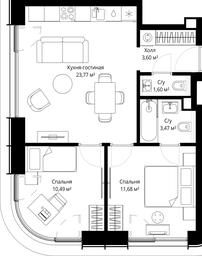 Продажа 2-комн. квартиры, 54,61 м² в ЖК «Сити Бэй (City Bay)», Волоколамское шоссе, 95с3, Москва, Россия #3