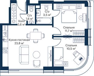 Продажа 2-комн. квартиры, 54,61 м² в ЖК «Сити Бэй (City Bay)», Волоколамское шоссе, 95с3, Москва, Россия #2