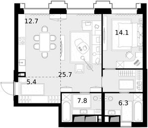 2-BD Apartment Sale, 77.8 sq. m. at Vysotka na Zhukova, Demyana Bednogo Street, вл24, Moscow, Russia #3