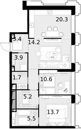 2-BD Apartment Sale, 80.8 sq. m. at Vysotka na Zhukova, Demyana Bednogo Street, вл24, Moscow, Russia #4