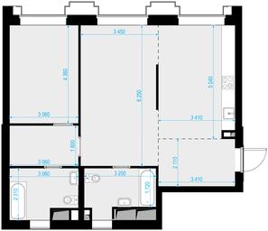 2-BD Apartment Sale, 77.5 sq. m. at Vysotka na Zhukova, Demyana Bednogo Street, вл24, Moscow, Russia #2 2-BD Apartment Sale, 77.5 sq. m. at Vysotka na Zhukova, Demyana Bednogo Street, вл24, Moscow, Russia #2