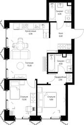 2-BD Apartment Sale, 64.1平方米 at SET, Vereyskaya Street, Moscow, Russia #3 2-BD Apartment Sale, 64.1平方米 at SET, Vereyskaya Street, Moscow, Russia #3