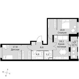 2-BD Apartment Sale, 72.1平方米 at Sky Garden, Stroitelny Drive, 9с6, Moscow, Russia #3 2-BD Apartment Sale, 72.1平方米 at Sky Garden, Stroitelny Drive, 9с6, Moscow, Russia #3