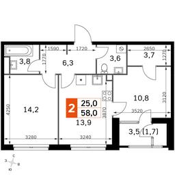 2-BD Apartment Sale, 58平方米 at Sky Garden, Stroitelny Drive, 9с6, Moscow, Russia #2 2-BD Apartment Sale, 58平方米 at Sky Garden, Stroitelny Drive, 9с6, Moscow, Russia #2