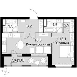 2-BD Apartment Sale, 52.6 sq. m. at Sky Garden, Stroitelny Drive, 9с6, Moscow, Russia #3