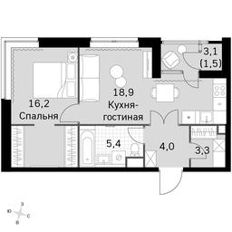 2-BD Apartment Sale, 49.3 sq. m. at Sky Garden, Stroitelny Drive, 9с6, Moscow, Russia #3 2-BD Apartment Sale, 49.3 sq. m. at Sky Garden, Stroitelny Drive, 9с6, Moscow, Russia #3