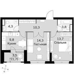 2-BD Apartment Sale, 57.9 sq. m. at Sky Garden, Stroitelny Drive, 9с6, Moscow, Russia #3 2-BD Apartment Sale, 57.9 sq. m. at Sky Garden, Stroitelny Drive, 9с6, Moscow, Russia #3