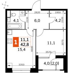1-BD Apartment Sale, 42.8 sq. m. at Sky Garden, Stroitelny Drive, 9с6, Moscow, Russia #2 1-BD Apartment Sale, 42.8 sq. m. at Sky Garden, Stroitelny Drive, 9с6, Moscow, Russia #2