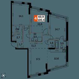 4-BD Apartment Sale, 100.4 sq. m. at Rotterdam, Varshavskoye Highway, 37Ак1с2, Moscow, Russia #2 4-BD Apartment Sale, 100.4 sq. m. at Rotterdam, Varshavskoye Highway, 37Ак1с2, Moscow, Russia #2