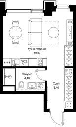 Apartment Sale, 28.8 sq. m. at Multikvartal CITYZEN, Vishnyovaya Street, Moscow, Russia #3