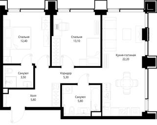 2-BD Apartment Sale, 68.1平方米 at Multikvartal CITYZEN, Vishnyovaya Street, Moscow, Russia #3 2-BD Apartment Sale, 68.1平方米 at Multikvartal CITYZEN, Vishnyovaya Street, Moscow, Russia #3
