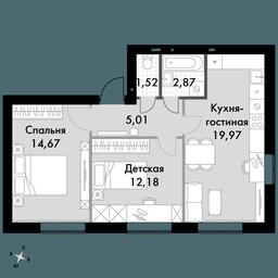 2-BD Apartment Sale, 56.2平方米 at Park Aprel, ulitsa Park Aprel, 1, Aprelevka, Naro-Fominskiy City District, Moscow Region, Russia #2 2-BD Apartment Sale, 56.2平方米 at Park Aprel, ulitsa Park Aprel, 1, Aprelevka, Naro-Fominskiy City District, Moscow Region, Russia #2