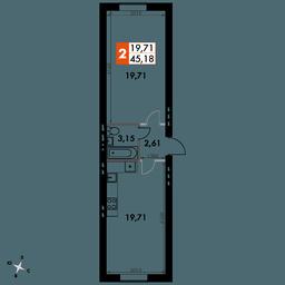 1-BD Apartment Sale, 45.4平方米 at Park Aprel, ulitsa Park Aprel, 1, Aprelevka, Naro-Fominskiy City District, Moscow Region, Russia #4