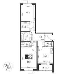 2-BD Apartment Sale, 64.3 sq. m. at Pervyi Lermontovskiy, zhiloy kompleks 1-y Lermontovskiy, Lyubertsy, Moscow Region, Russia #2 2-BD Apartment Sale, 64.3 sq. m. at Pervyi Lermontovskiy, zhiloy kompleks 1-y Lermontovskiy, Lyubertsy, Moscow Region, Russia #2