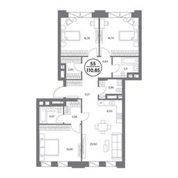 4-BD Apartment Sale, 111平方米 at Kosmo 4/22, Kosmodamianskaya Embankment, 4/22с8, Moscow, Russia #4
