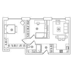 2-BD Apartment Sale, 71.2平方米 at RED7, Akademika Sakharova Avenue, 11, Moscow, Russia #2 2-BD Apartment Sale, 71.2平方米 at RED7, Akademika Sakharova Avenue, 11, Moscow, Russia #2