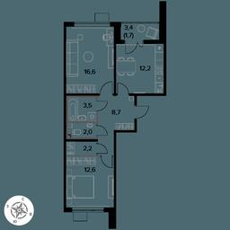 2-BD Apartment Sale, 59.5 sq. m. at Pervy Donskoj, zhiloy mikrorayon Sapronovo, derevnya Sapronovo, Leninskiy City District, Moscow Region, Russia #3