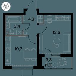 1-BD Apartment Sale, 33.9 sq. m. at Pervy Donskoj, zhiloy mikrorayon Sapronovo, derevnya Sapronovo, Leninskiy City District, Moscow Region, Russia #3 1-BD Apartment Sale, 33.9 sq. m. at Pervy Donskoj, zhiloy mikrorayon Sapronovo, derevnya Sapronovo, Leninskiy City District, Moscow Region, Russia #3