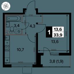 1-BD Apartment Sale, 33.9 sq. m. at Pervy Donskoj, zhiloy mikrorayon Sapronovo, derevnya Sapronovo, Leninskiy City District, Moscow Region, Russia #2 1-BD Apartment Sale, 33.9 sq. m. at Pervy Donskoj, zhiloy mikrorayon Sapronovo, derevnya Sapronovo, Leninskiy City District, Moscow Region, Russia #2