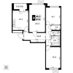 3-BD Apartment Sale, 84 sq. m. at Pervyi Leningradskiy, Pervy Leningradskiy Residential Complex, Moscow, Russia #2 3-BD Apartment Sale, 84 sq. m. at Pervyi Leningradskiy, Pervy Leningradskiy Residential Complex, Moscow, Russia #2